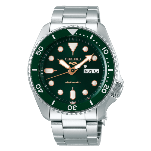 Seiko 5 Sports Sports Style Stainless Steel / Green - Gold / Bracelet